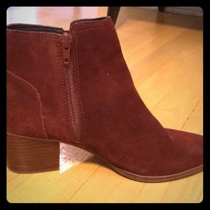 Red suede booties for the fall